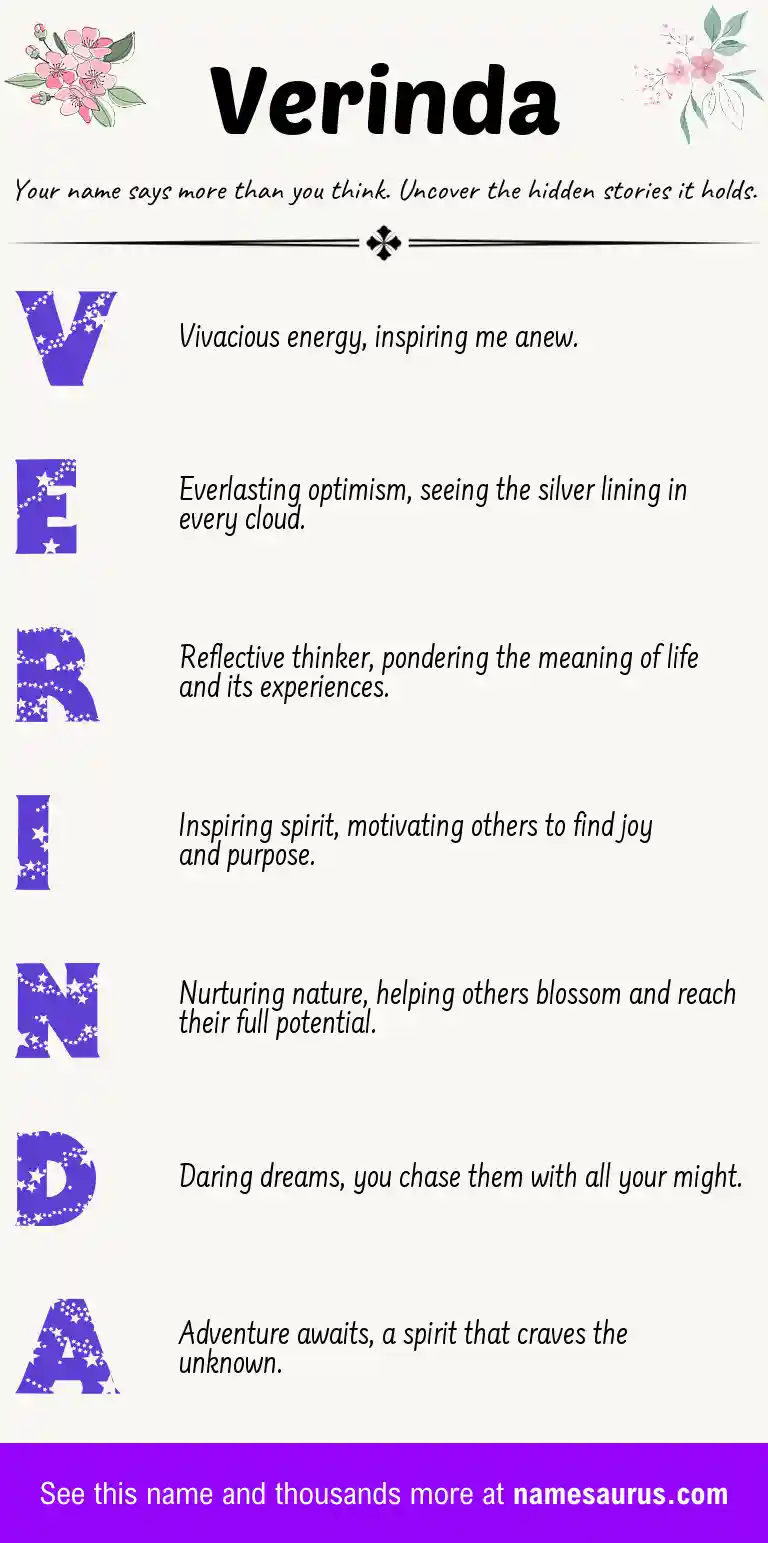 Acrostic poem about Verinda.