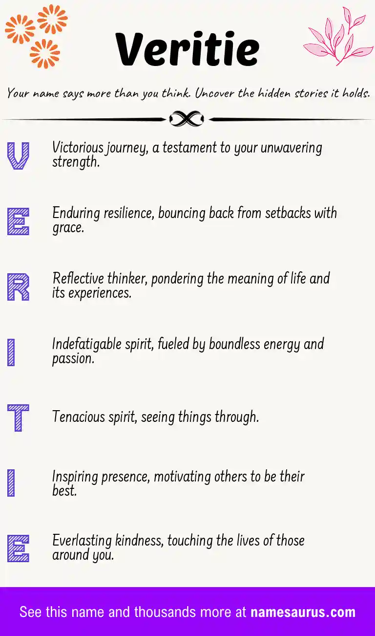 Acrostic poem about Veritie.
