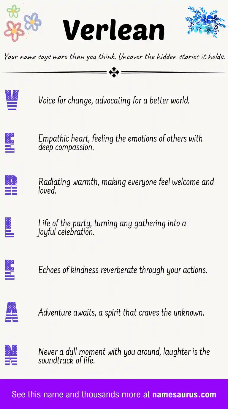 Acrostic poem about Verlean.