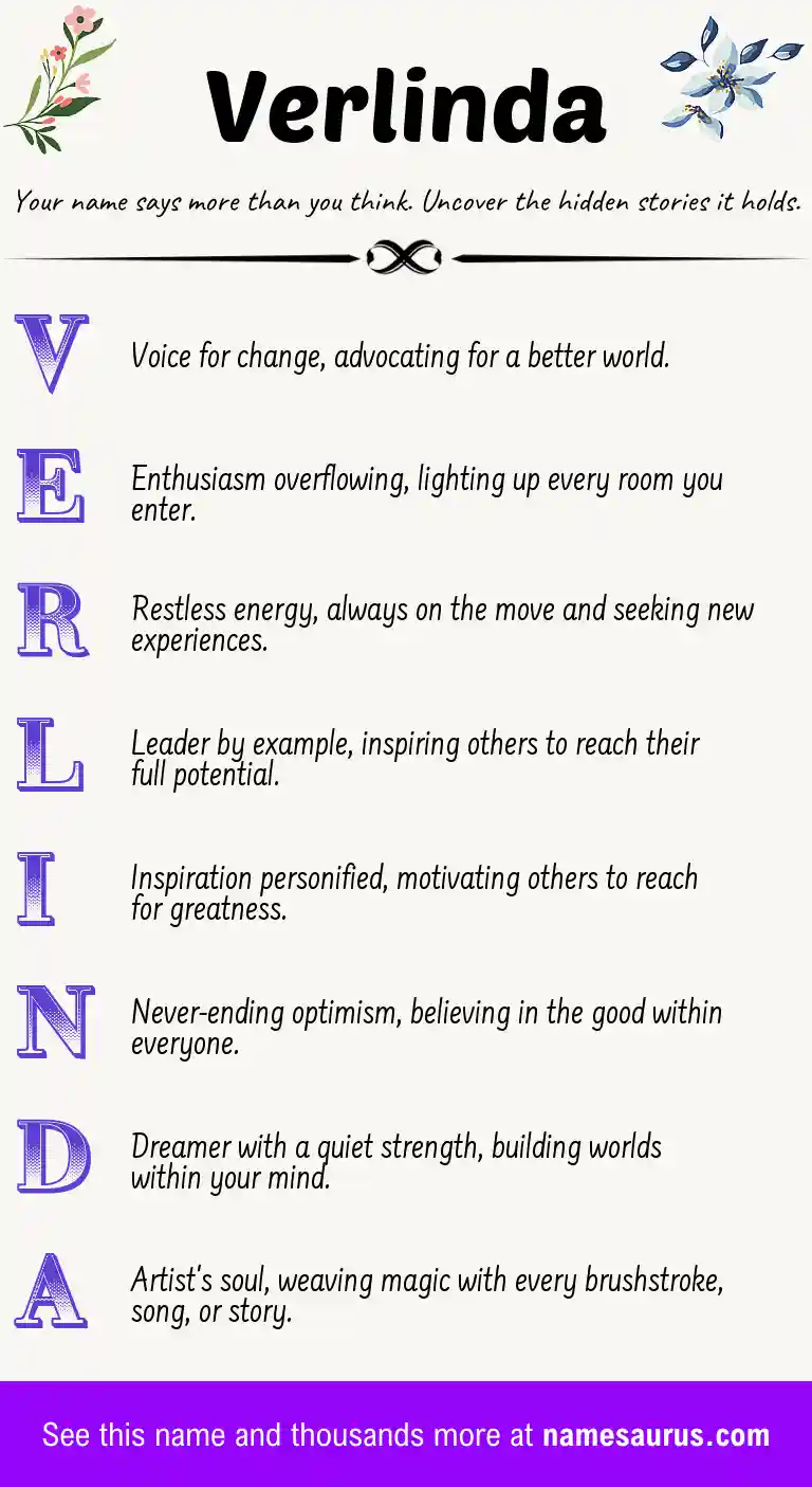 Acrostic poem about Verlinda.