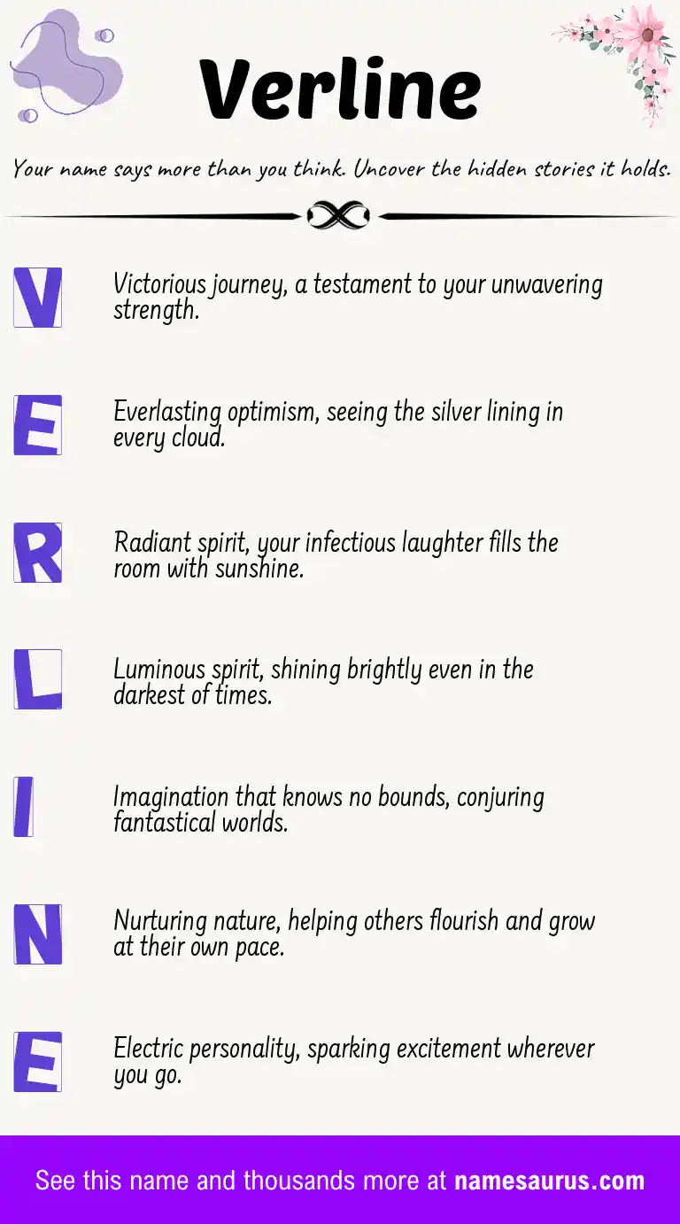 Acrostic poem about Verline.