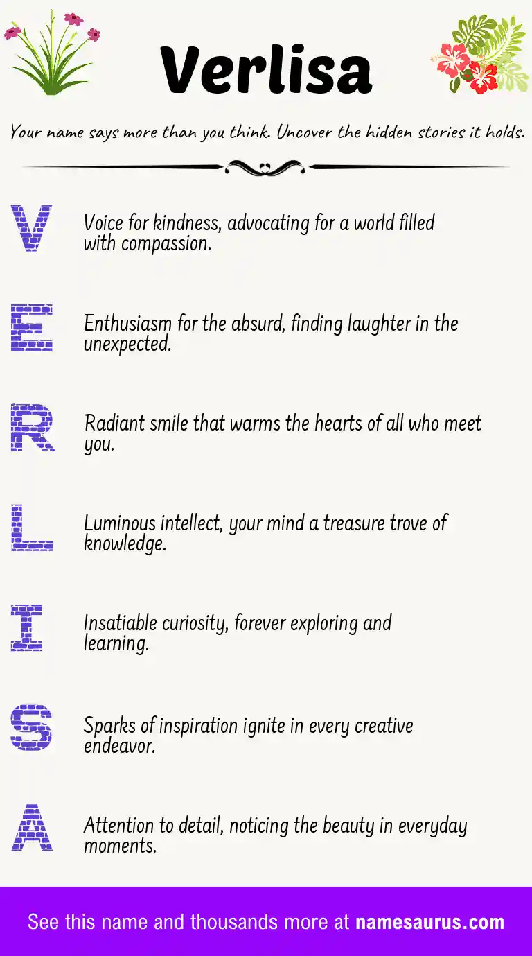 Acrostic poem about Verlisa.