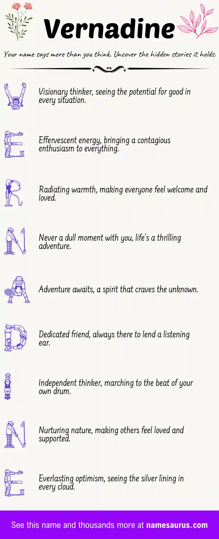 Acrostic poem about Vernadine.