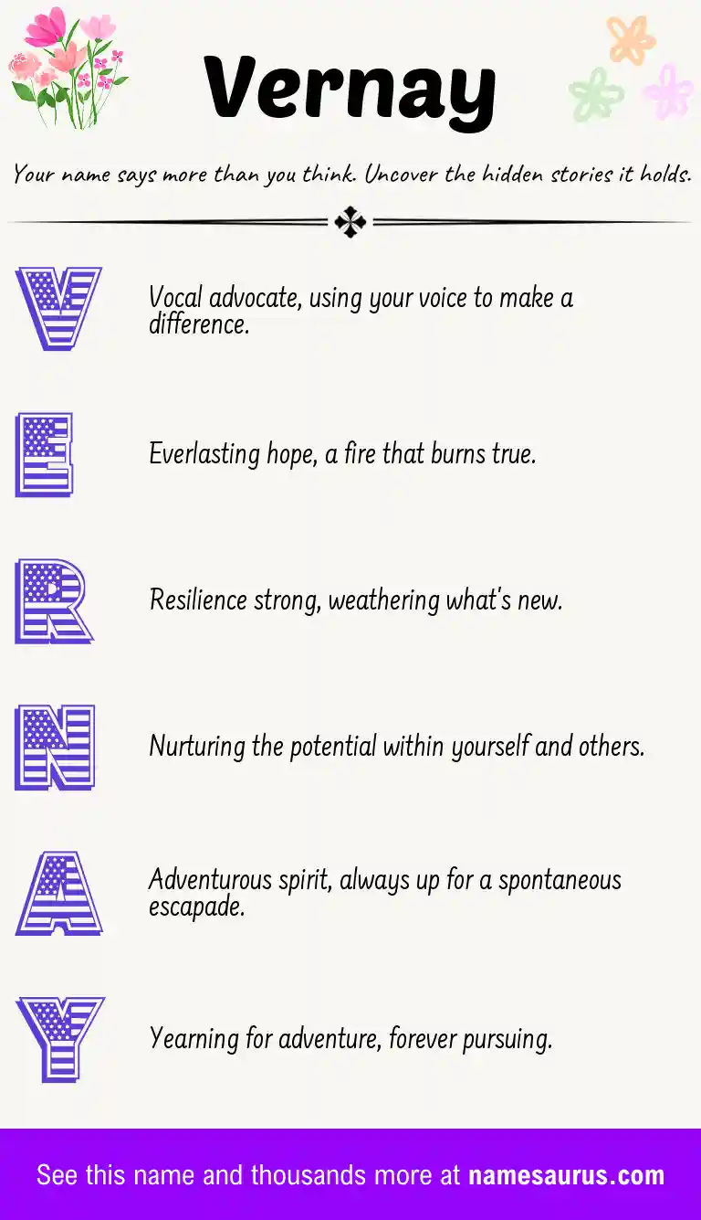 Acrostic poem about Vernay.