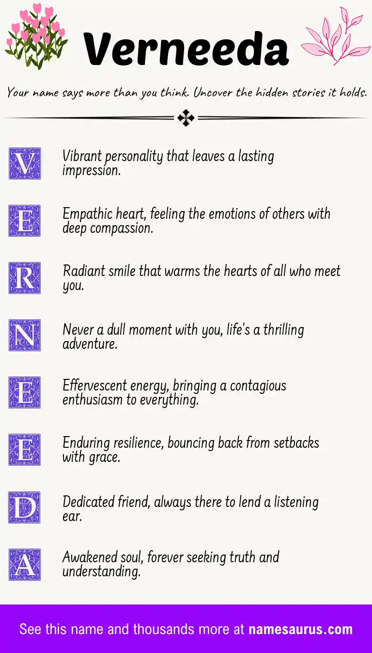 Acrostic poem about Verneeda.