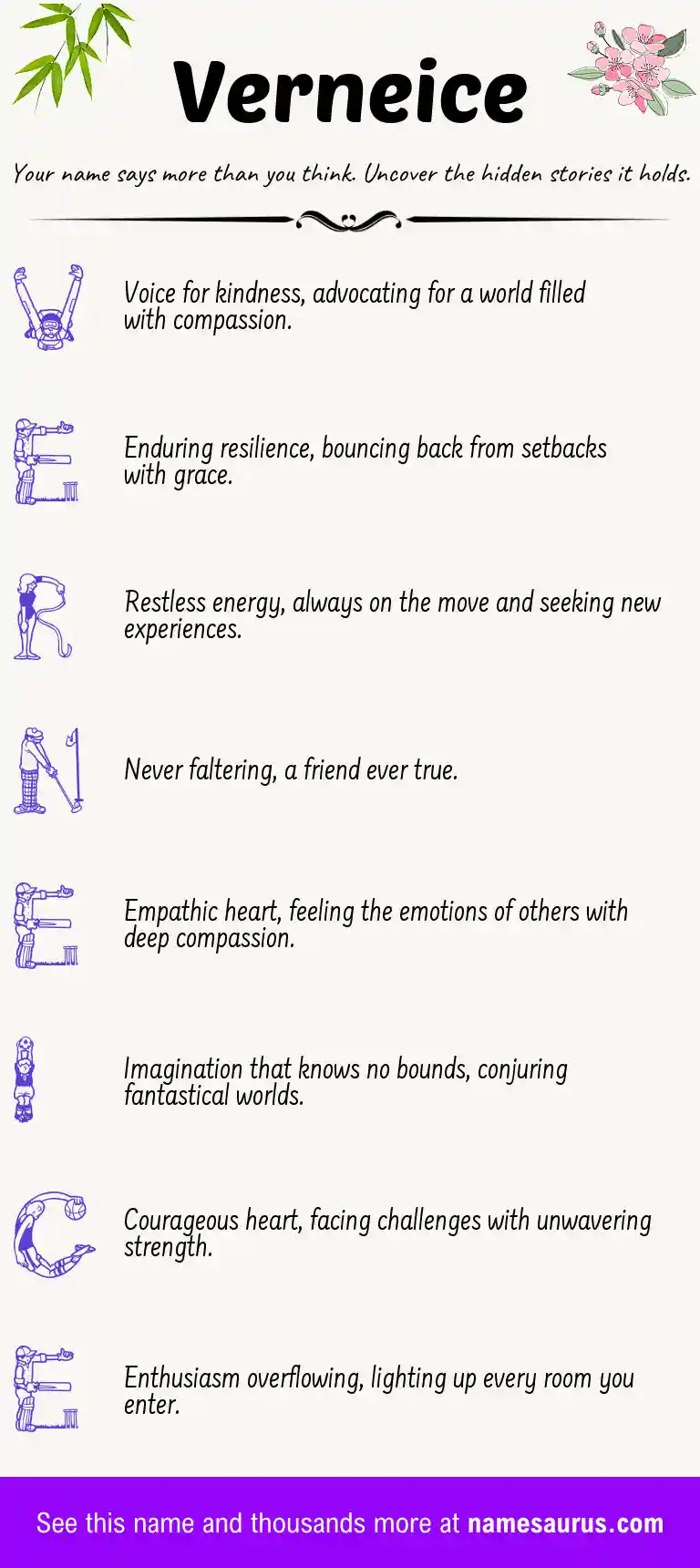 Acrostic poem about Verneice.