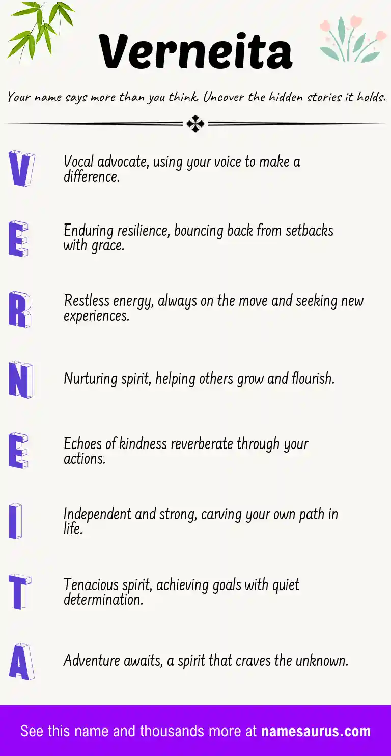 Acrostic poem about Verneita.