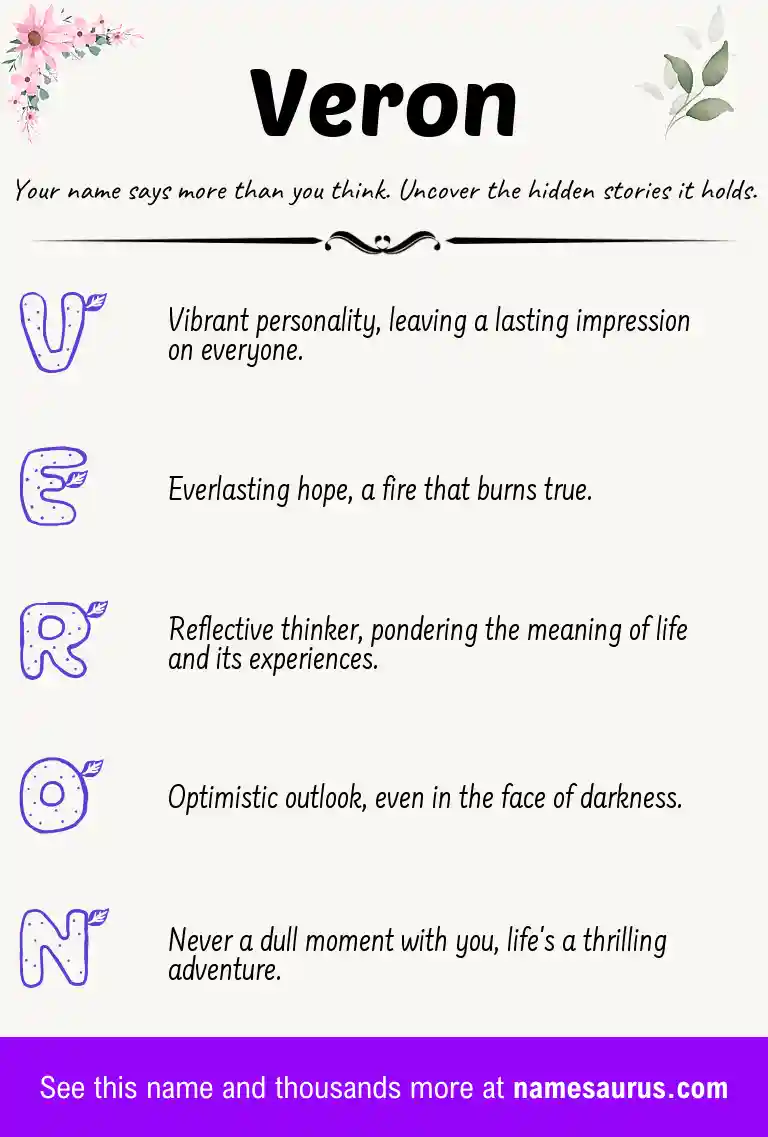 Acrostic poem about Veron.