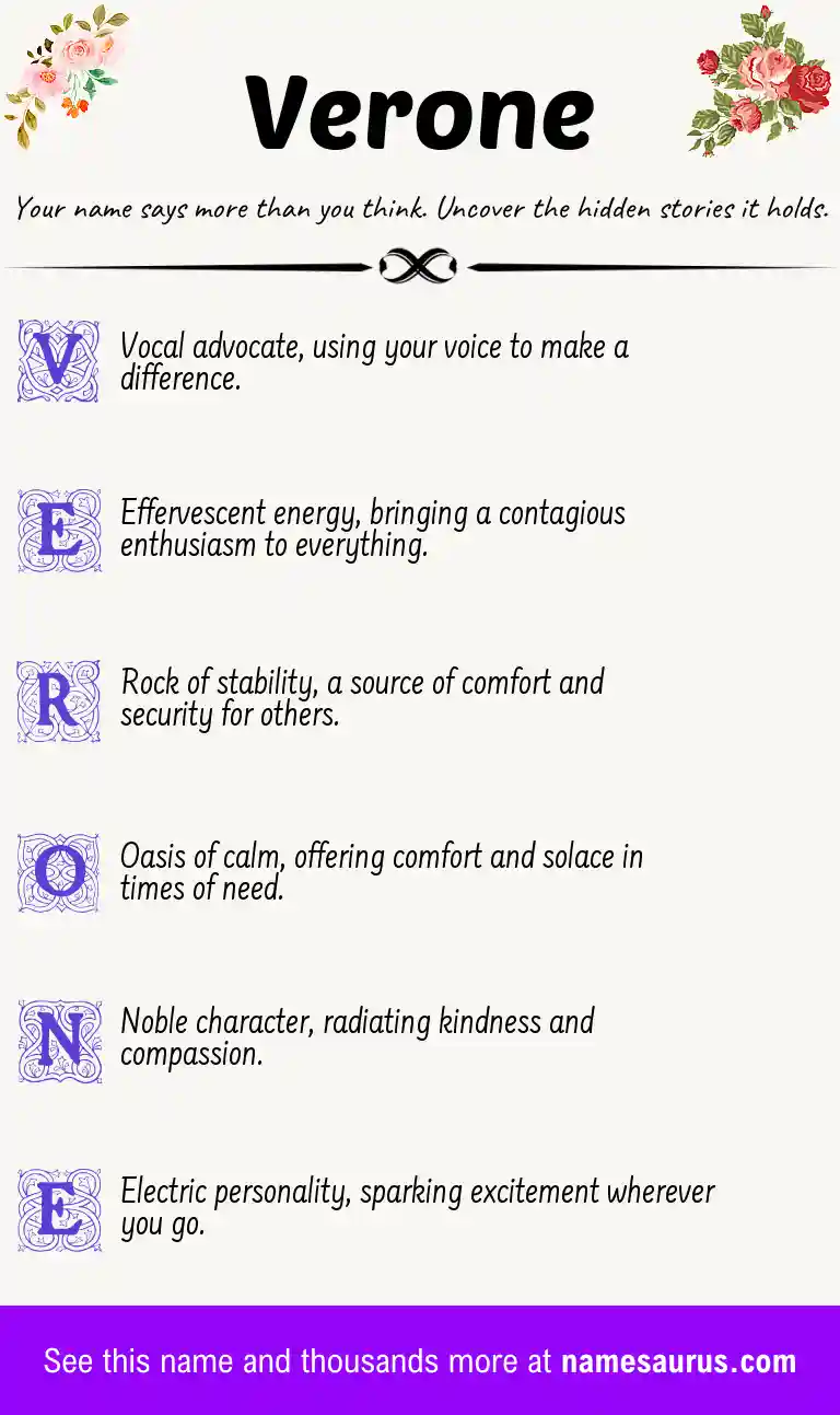 Acrostic poem about Verone.