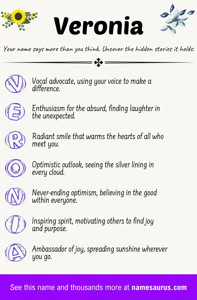Acrostic poem about Veronia.
