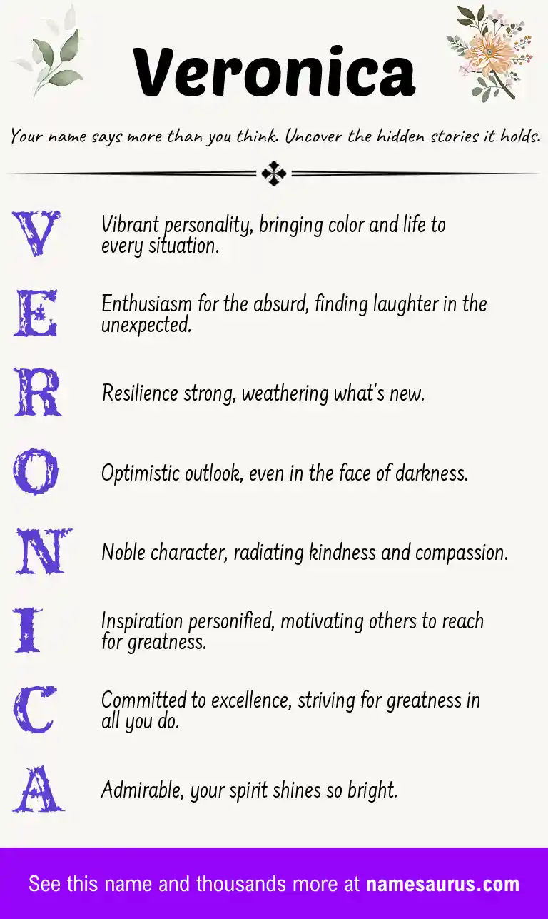 Acrostic poem about Veronica.