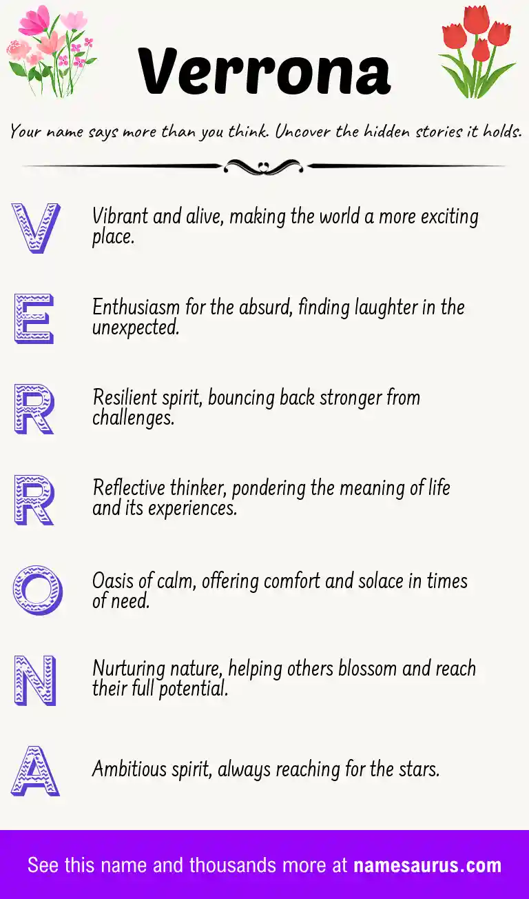 Acrostic poem about Verrona.