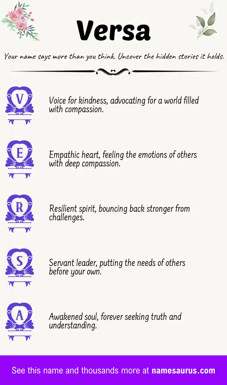 Acrostic poem about Versa.