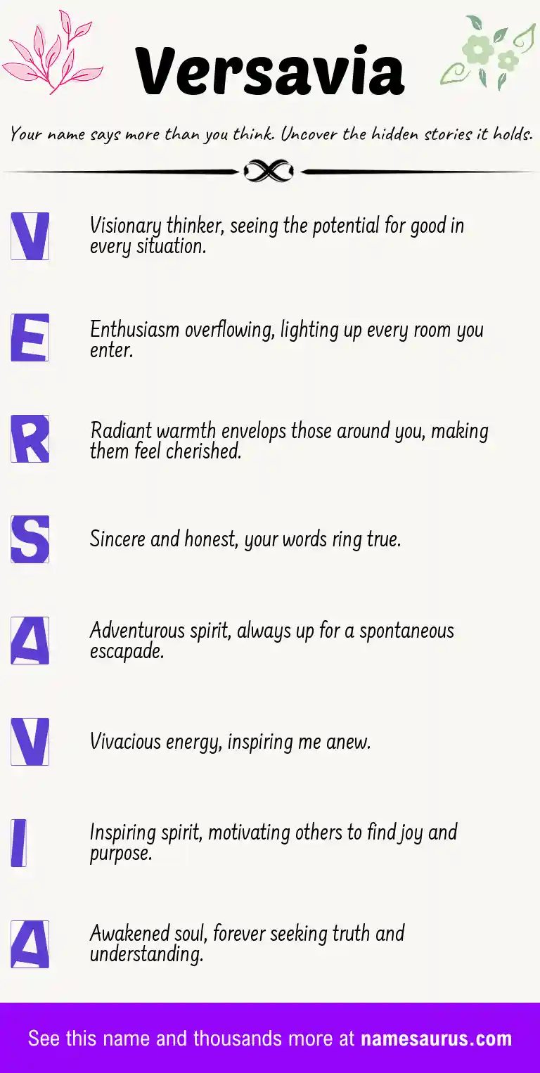 Acrostic poem about Versavia.