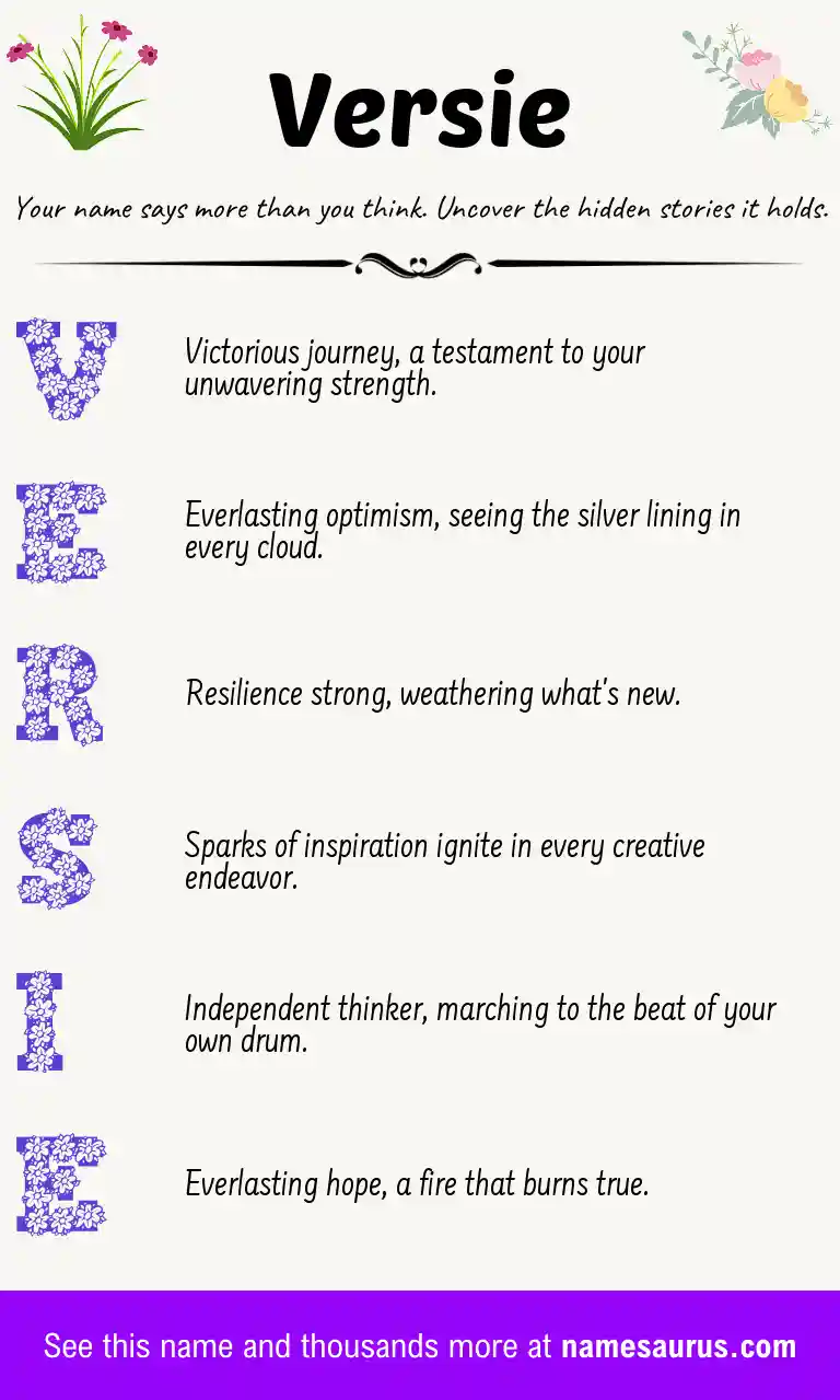 Acrostic poem about Versie.
