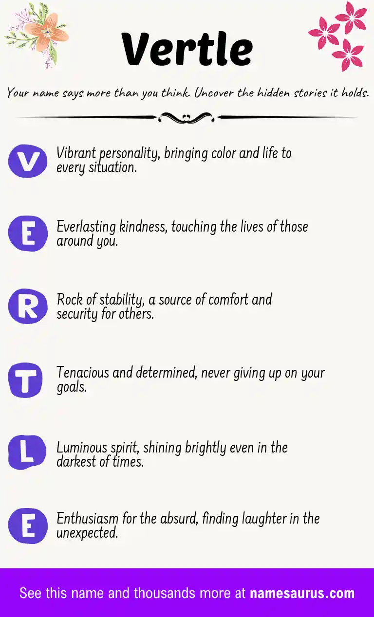 Acrostic poem about Vertle.