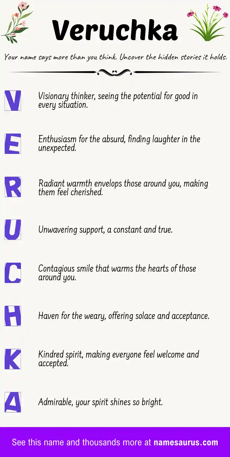 Acrostic poem about Veruchka.