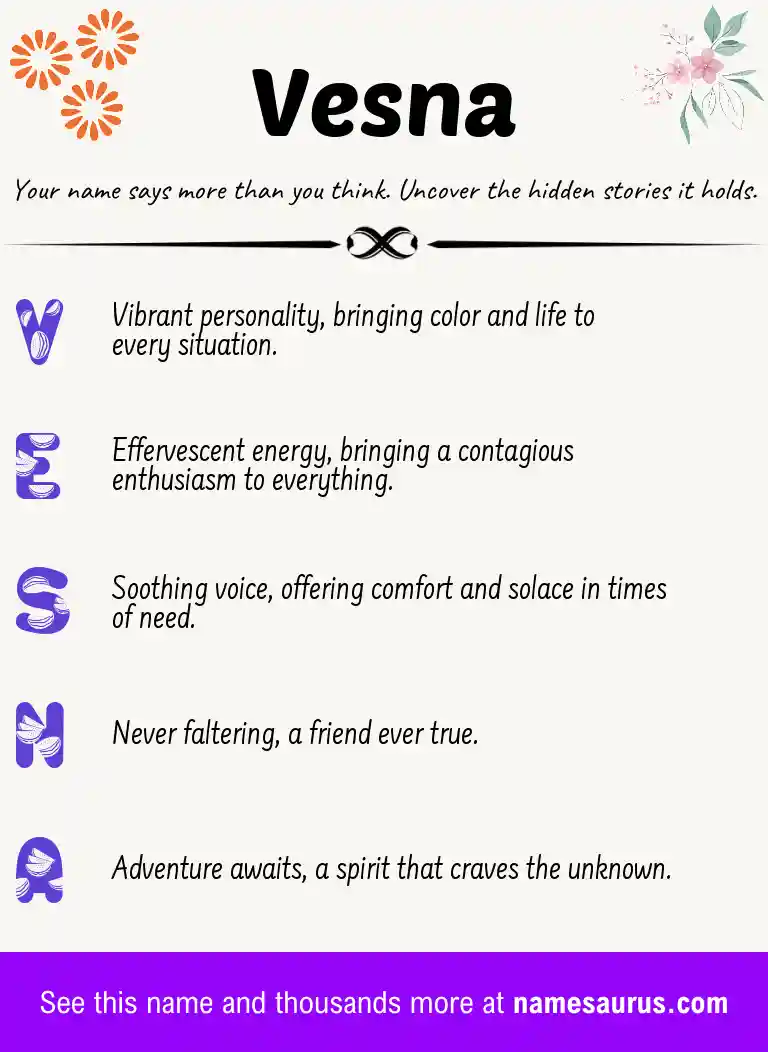 Acrostic poem about Vesna.