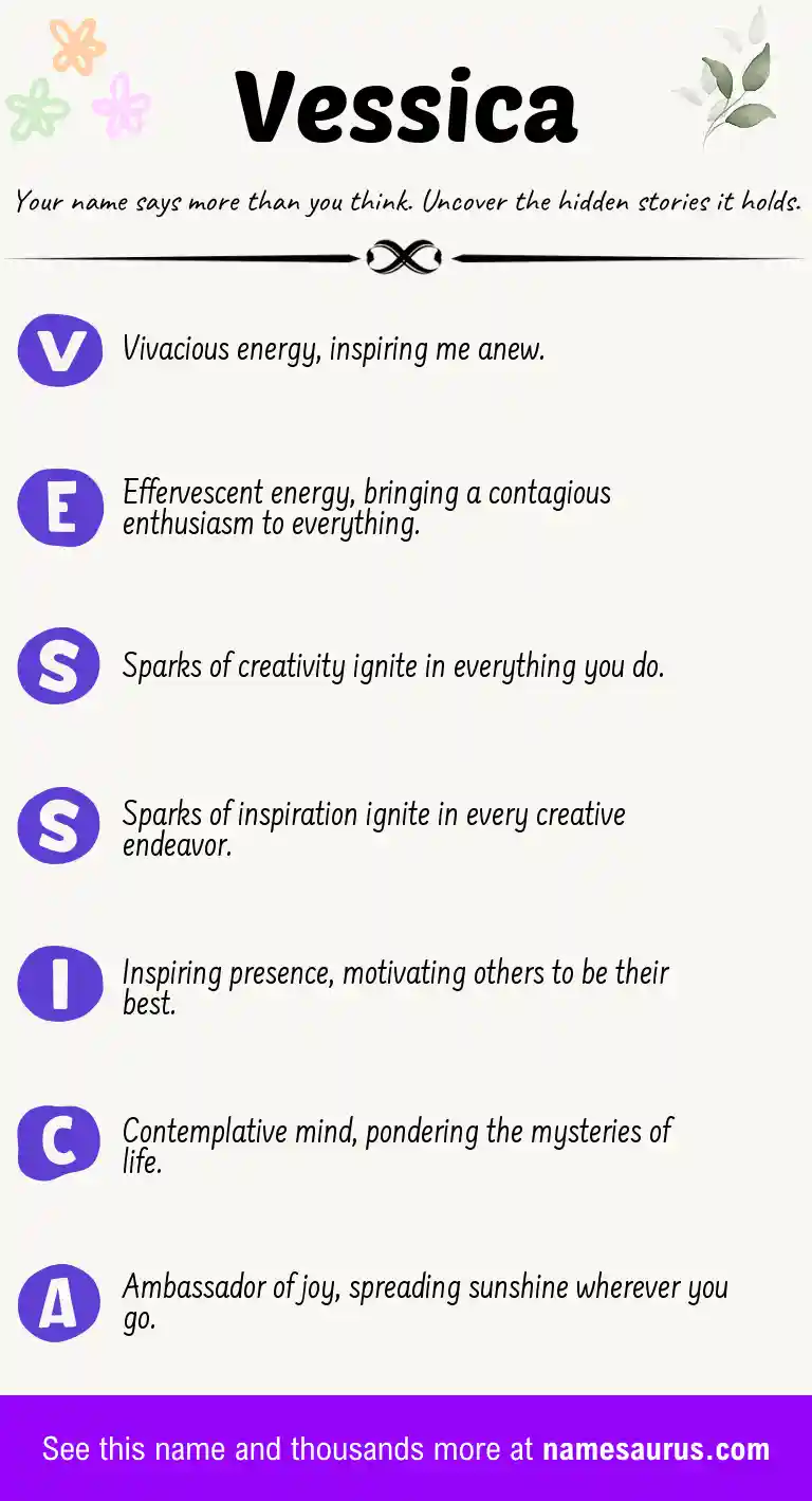Acrostic poem about Vessica.