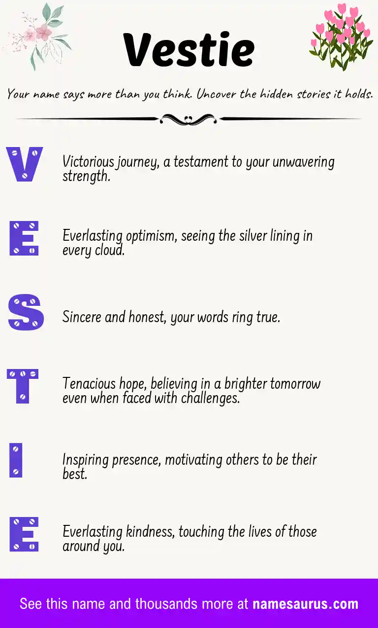 Acrostic poem about Vestie.