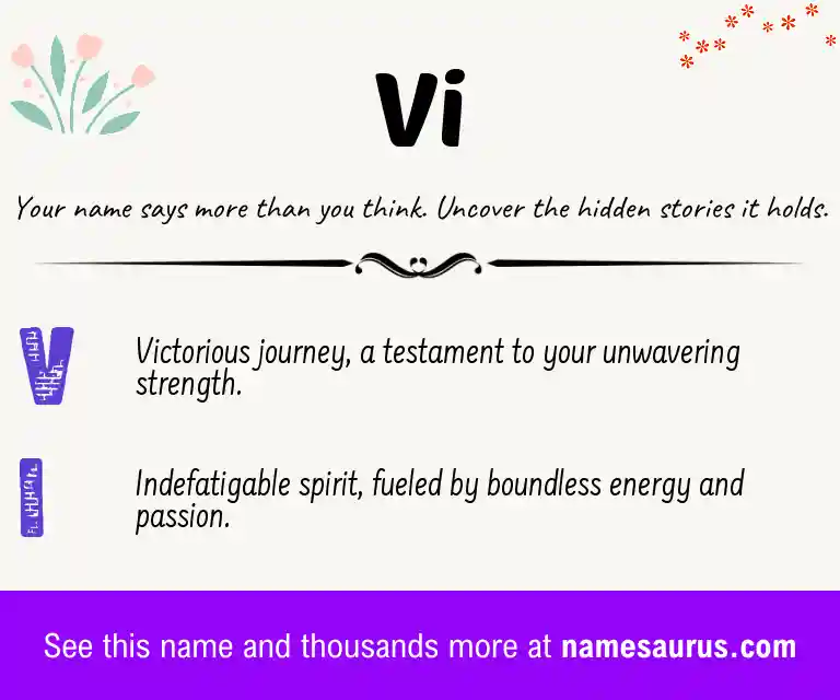 Acrostic poem about Vi.