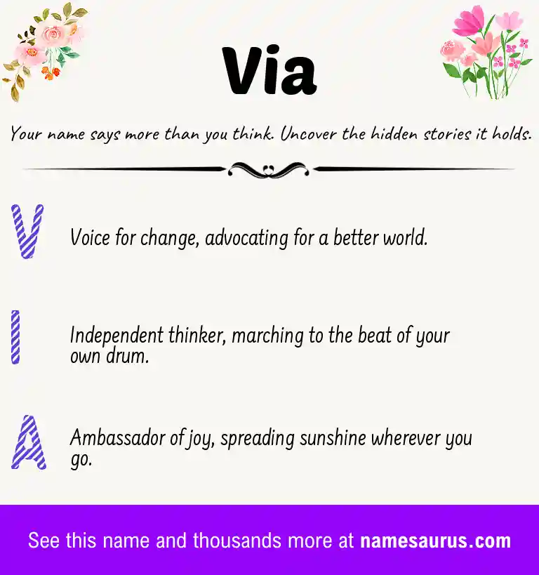 Acrostic poem about Via.