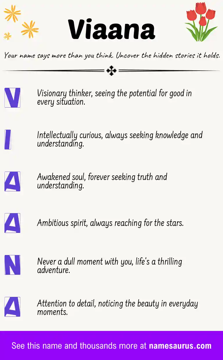 Acrostic poem about Viaana.