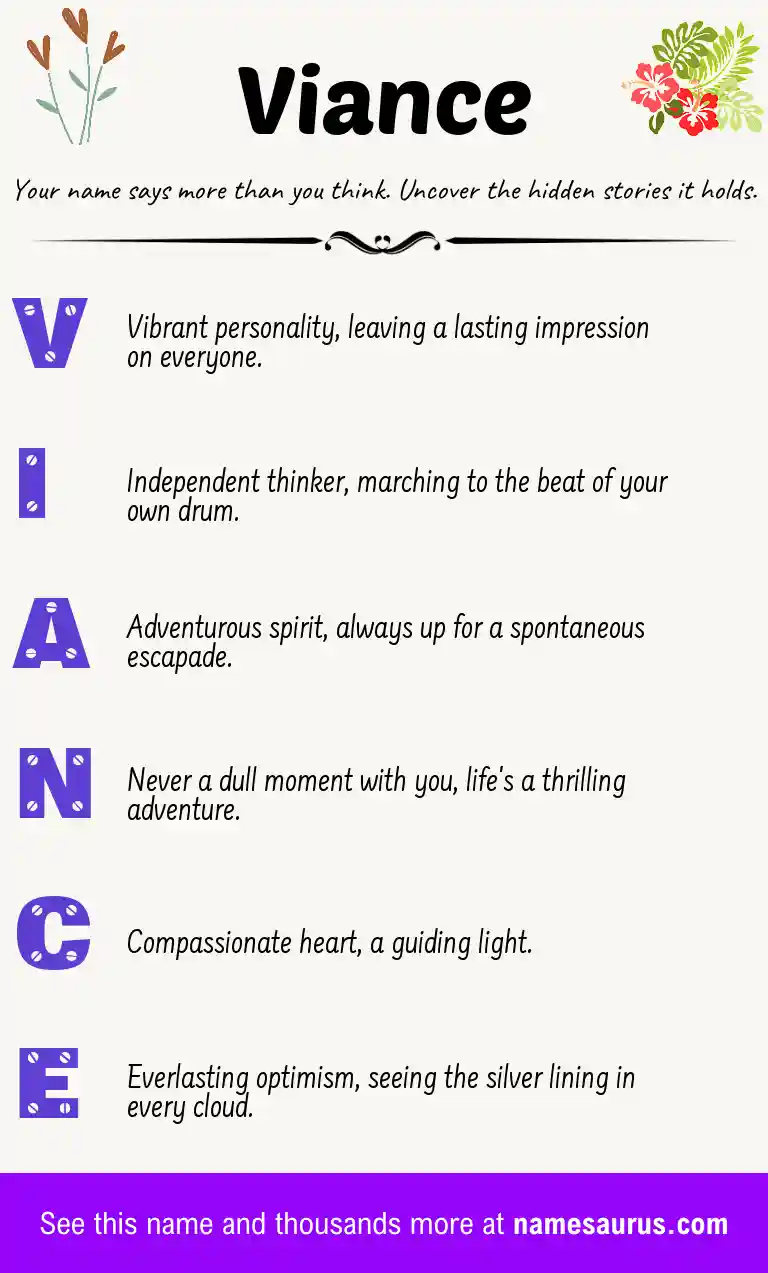 Acrostic poem about Viance.