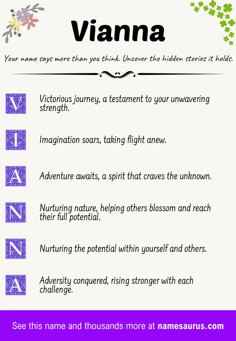 Acrostic poem about Vianna.