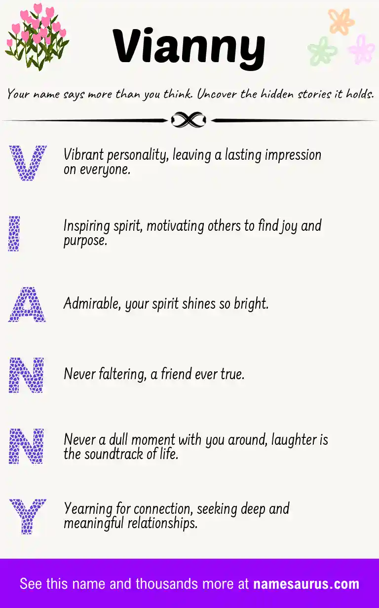 Acrostic poem about Vianny.