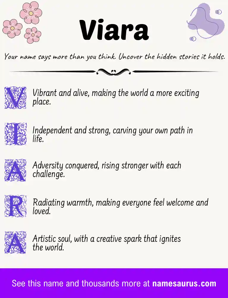 Acrostic poem about Viara.