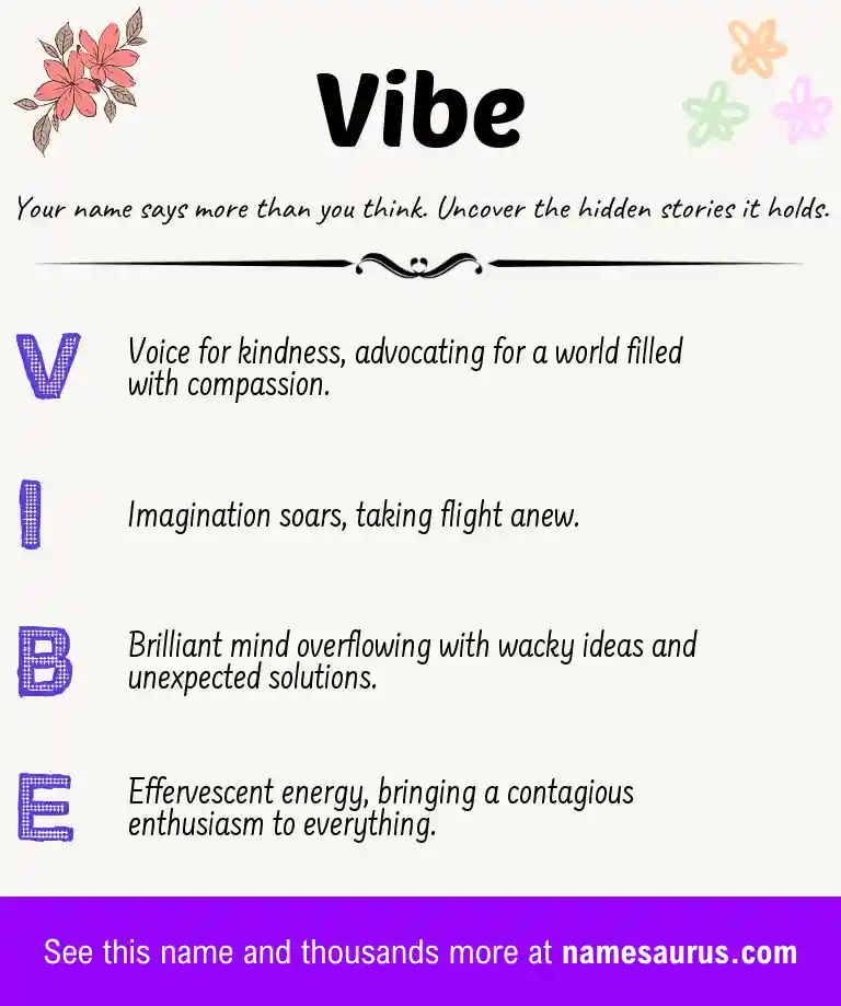 Acrostic poem about Vibe.