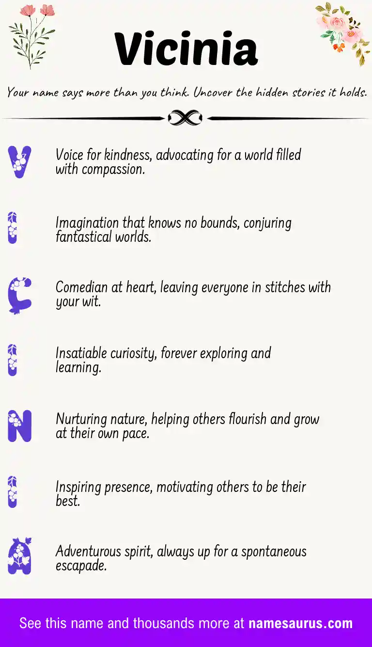 Acrostic poem about Vicinia.