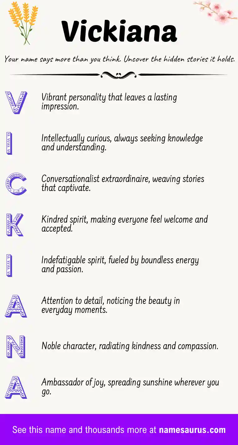 Acrostic poem about Vickiana.