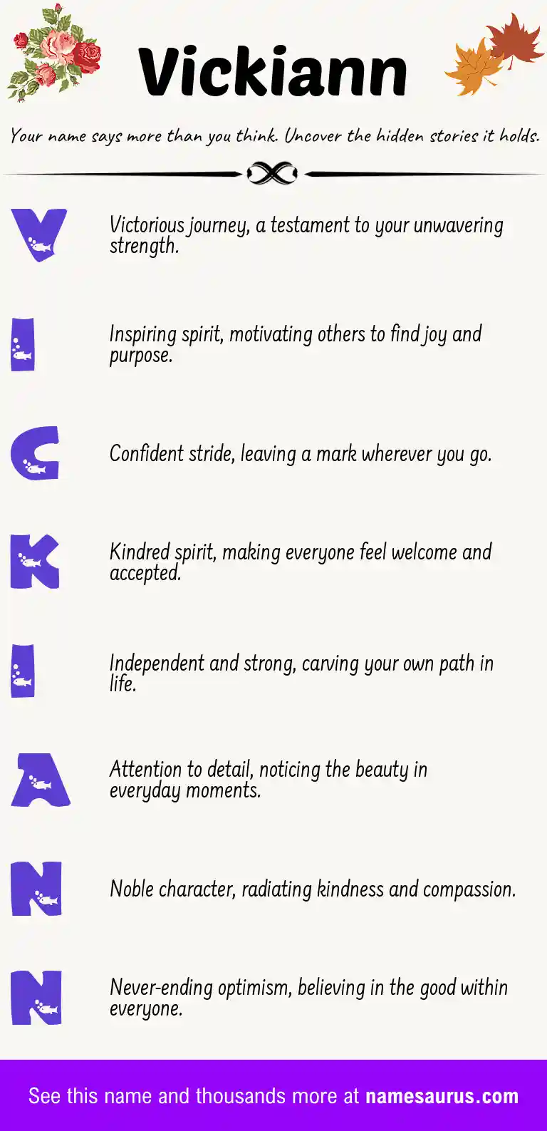 Acrostic poem about Vickiann.