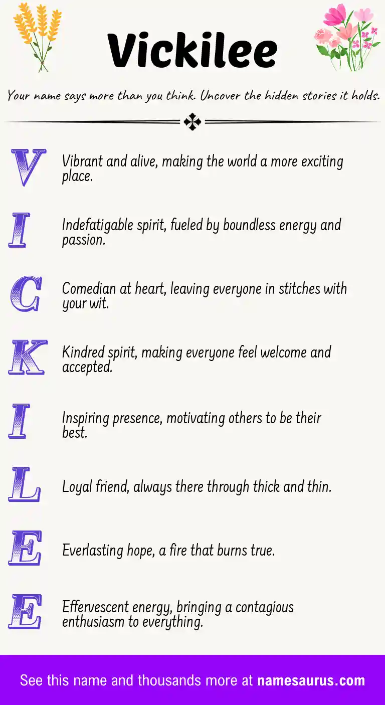 Acrostic poem about Vickilee.