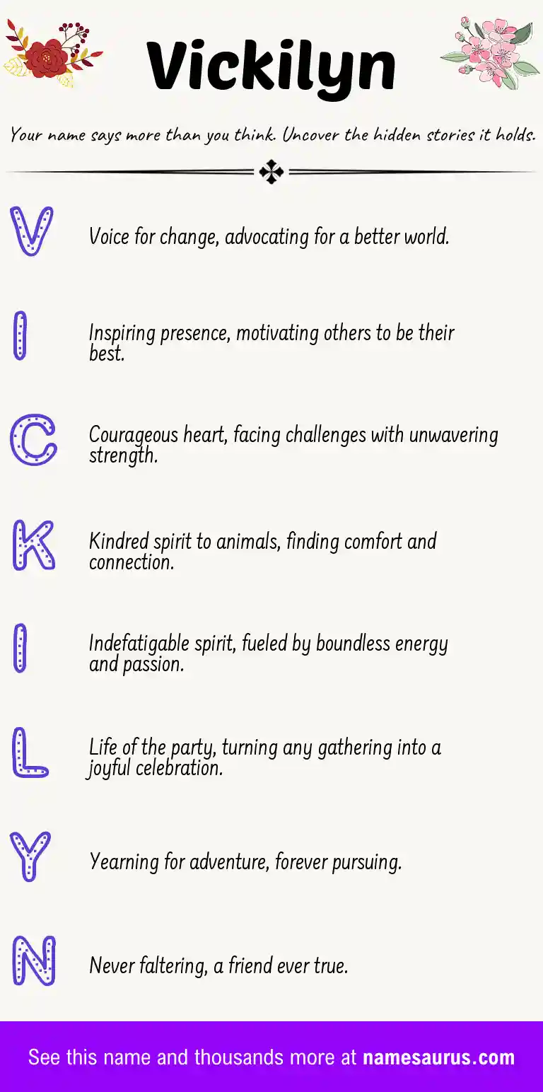 Acrostic poem about Vickilyn.