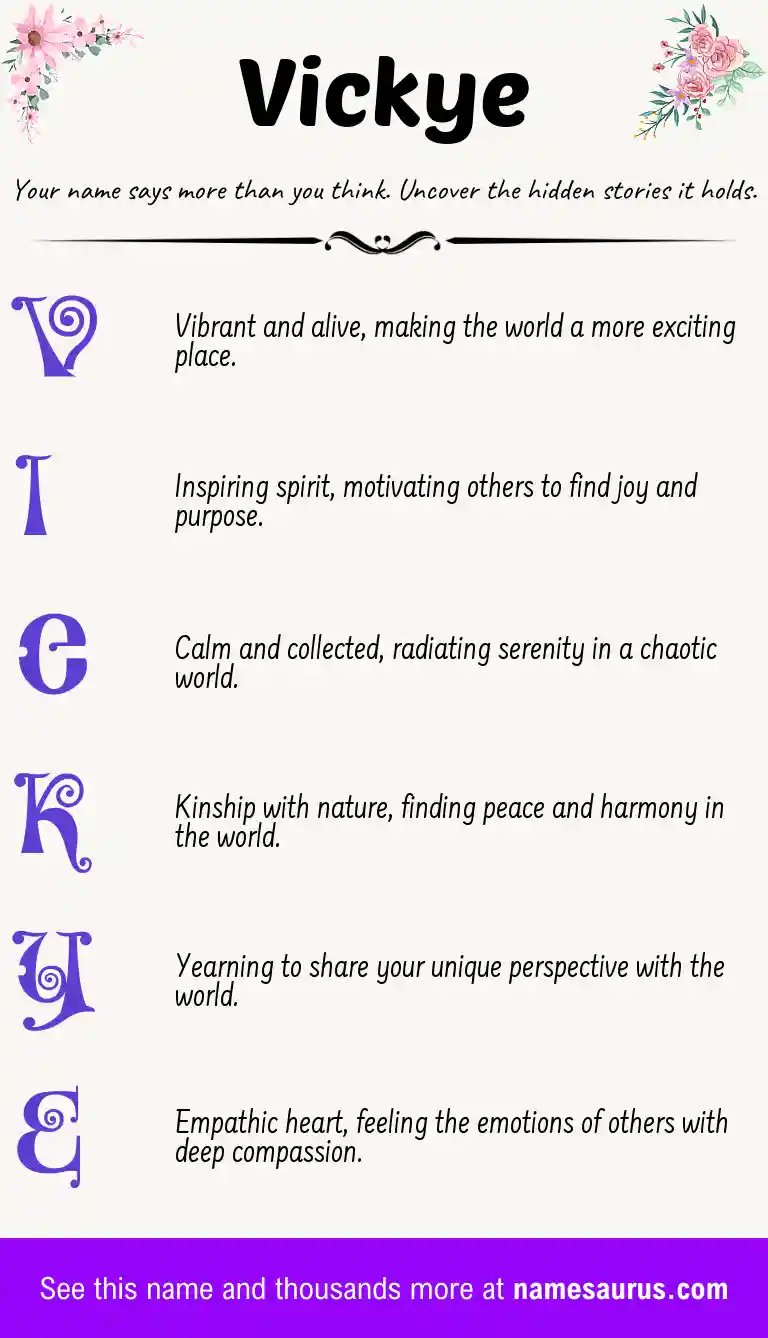 Acrostic poem about Vickye.