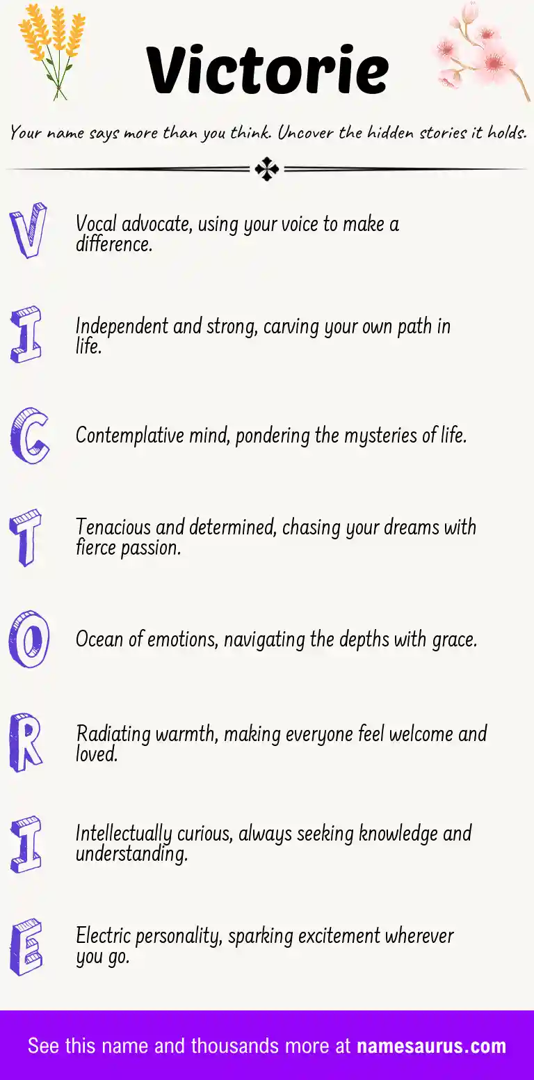 Acrostic poem about Victorie.