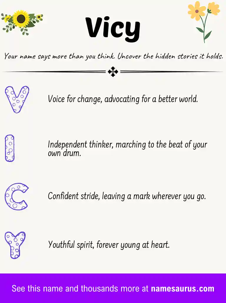Acrostic poem about Vicy.