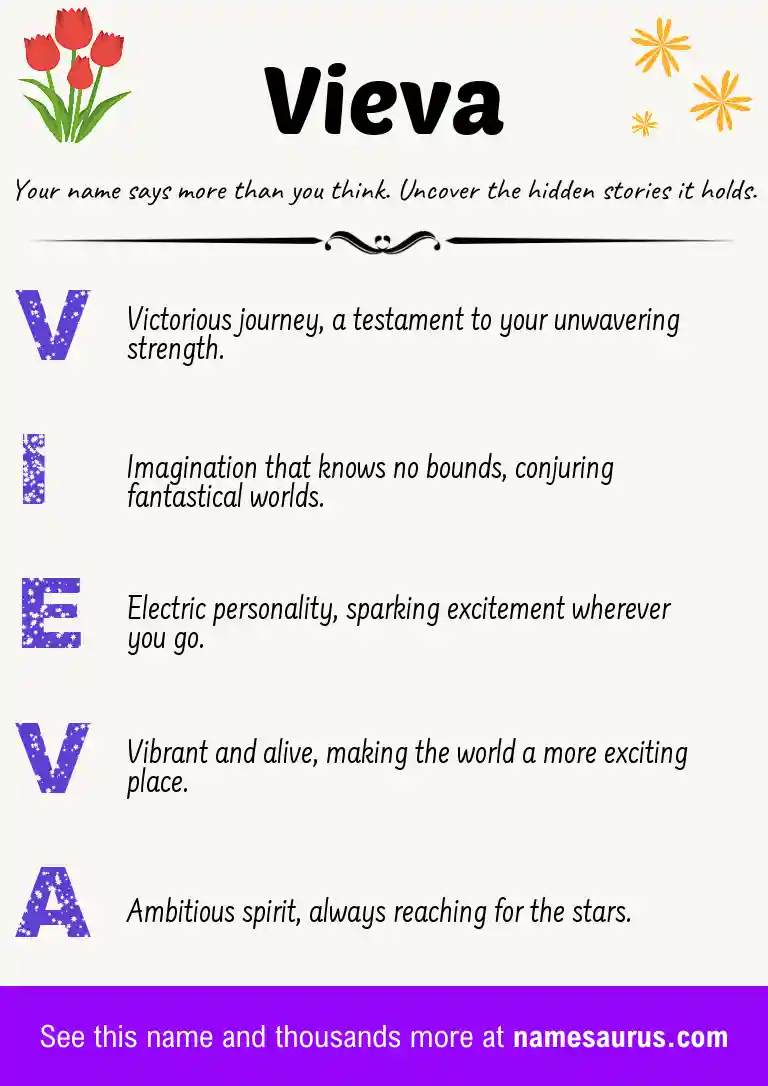 Acrostic poem about Vieva.
