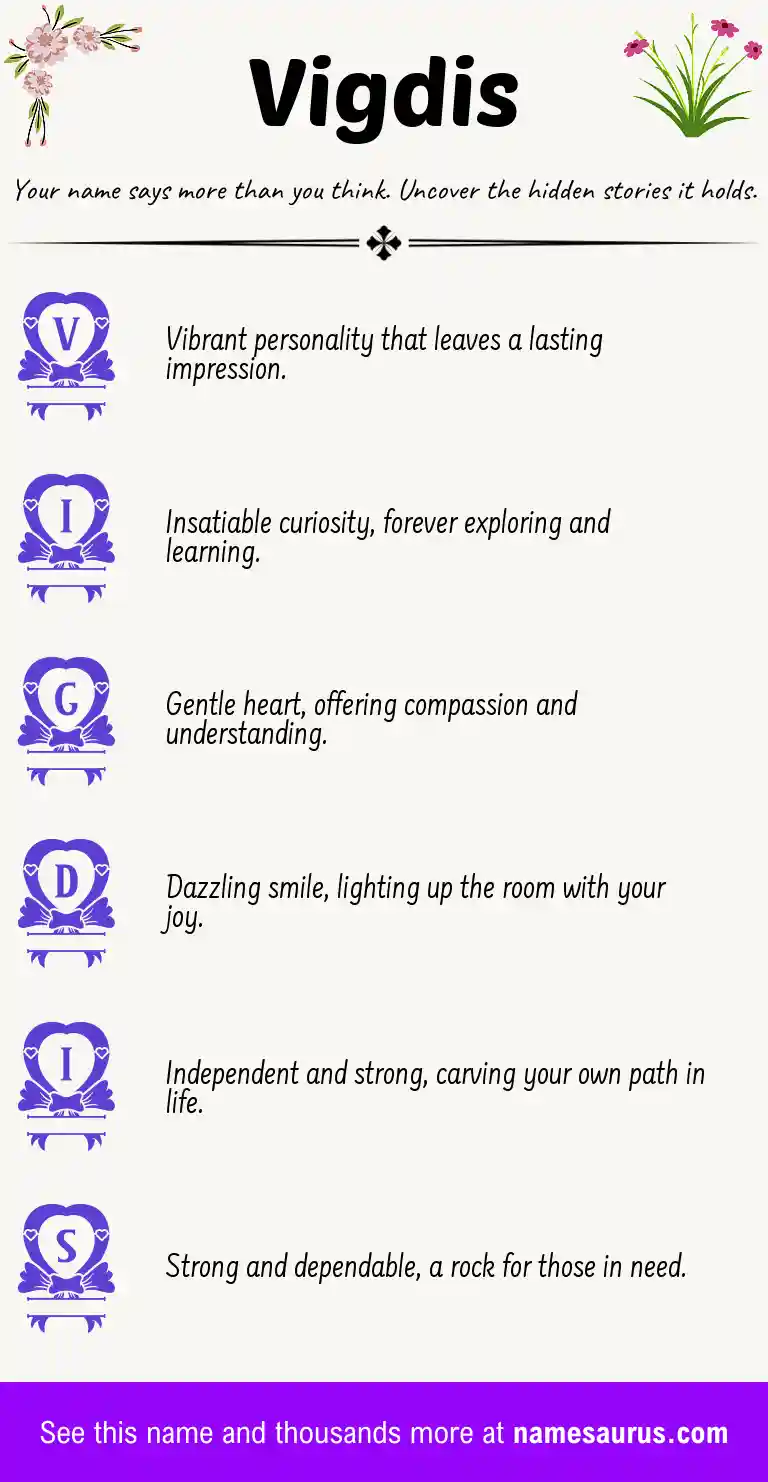 Acrostic poem about Vigdis.