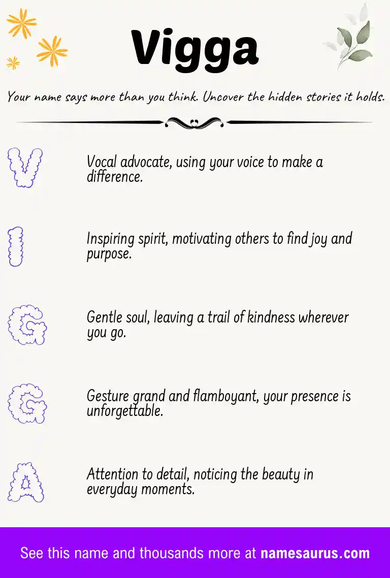 Acrostic poem about Vigga.