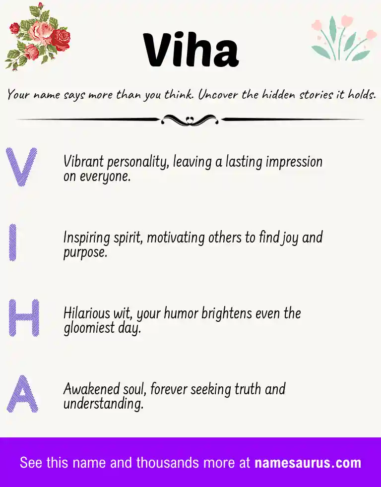 Acrostic poem about Viha.