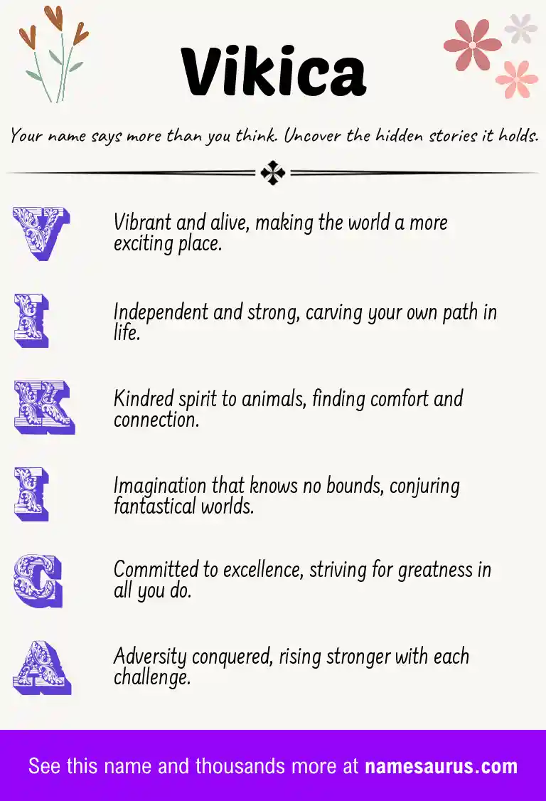 Acrostic poem about Vikica.