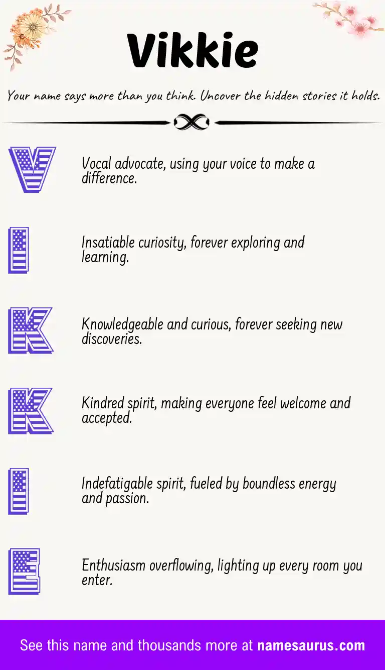 Acrostic poem about Vikkie.