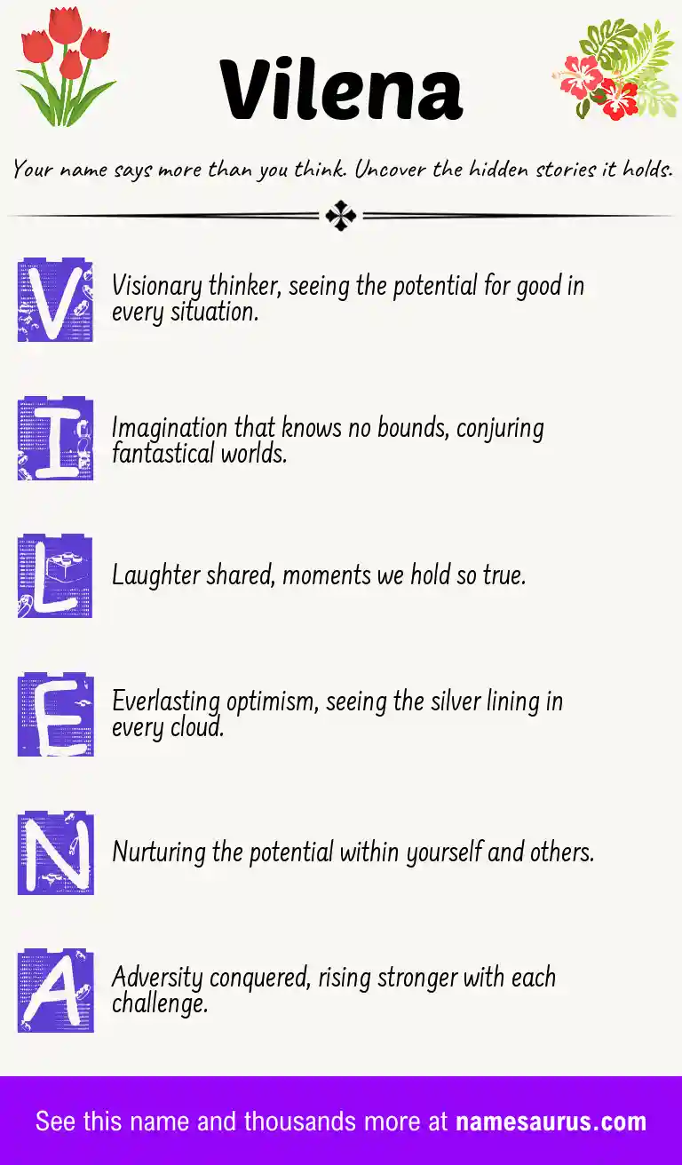 Acrostic poem about Vilena.