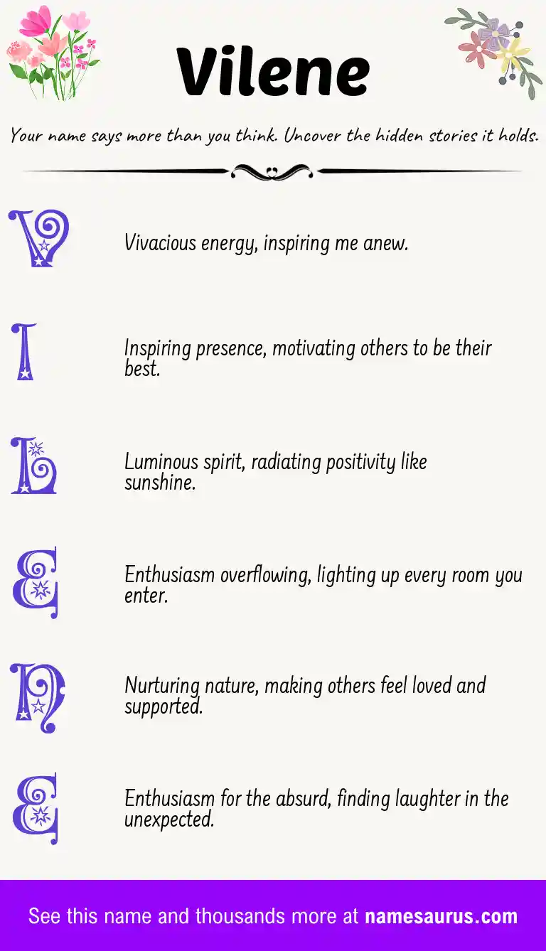 Acrostic poem about Vilene.