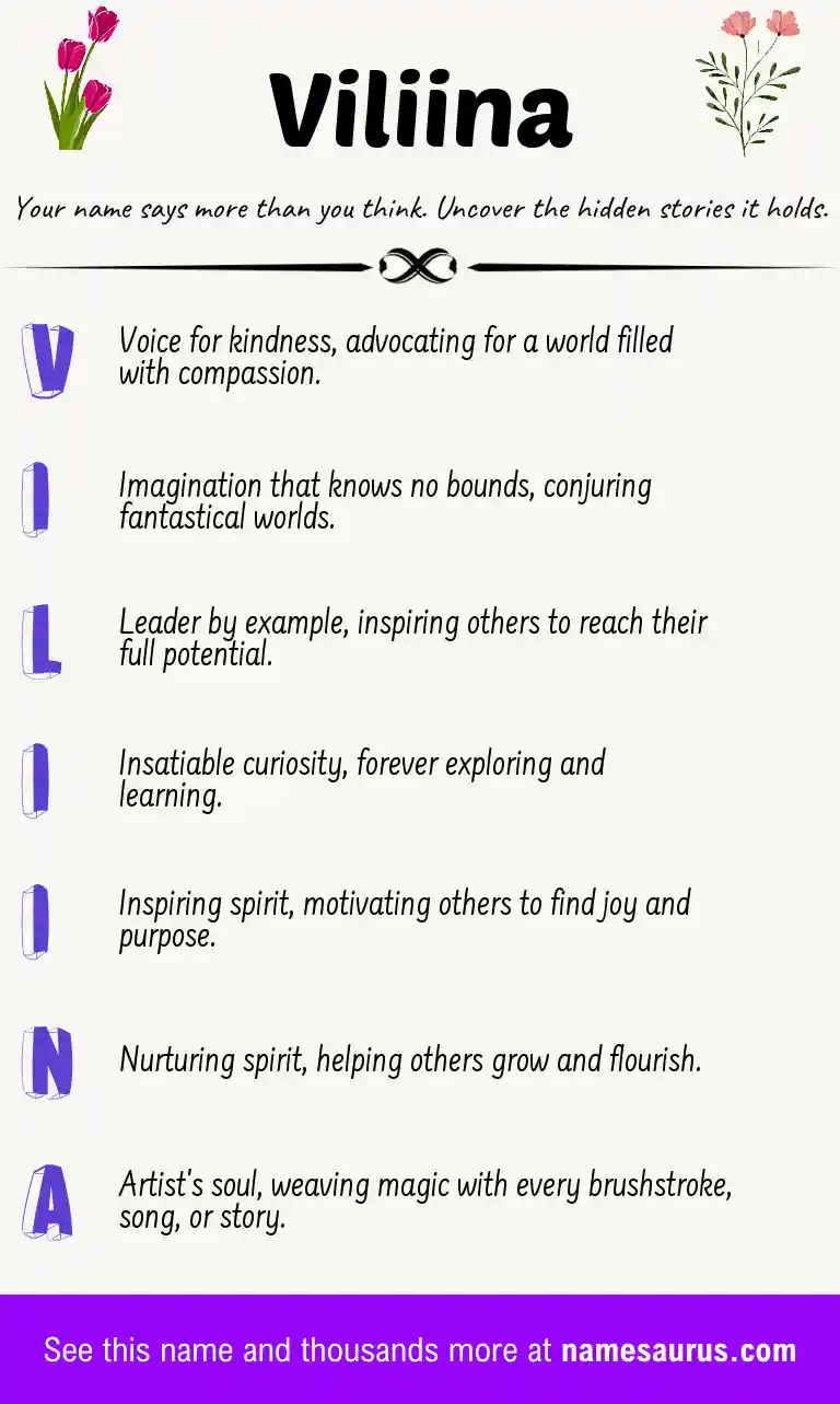 Acrostic poem about Viliina.