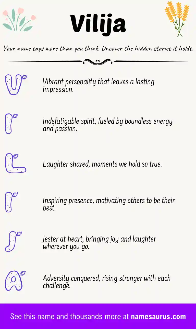 Acrostic poem about Vilija.